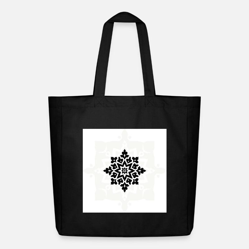 Intricate Black and White Mandala Pattern - Midweight Recycled Tote Bag by Stanley/Stella - black