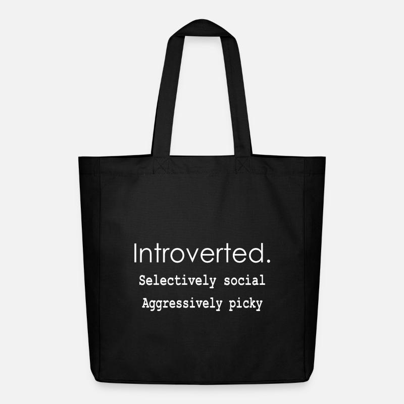 Introverti. Sélectivement social Agressivement difficile - Tote bag Stanley/Stella Midweight recyclé - noir