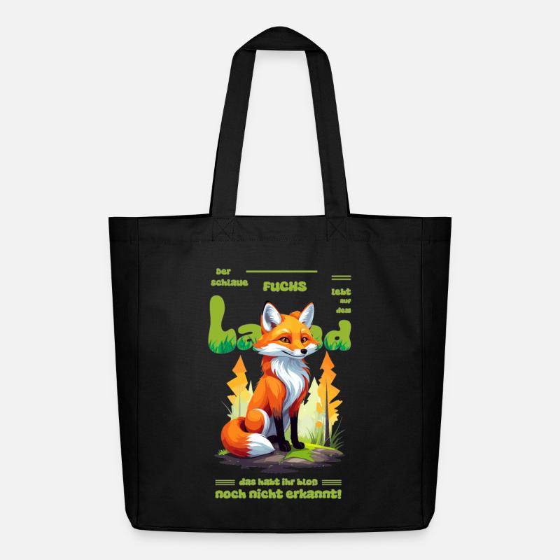 Der schlaue Fuchs vom Land - Midweight recycelter Stoffbeutel von Stanley/Stella - Schwarz