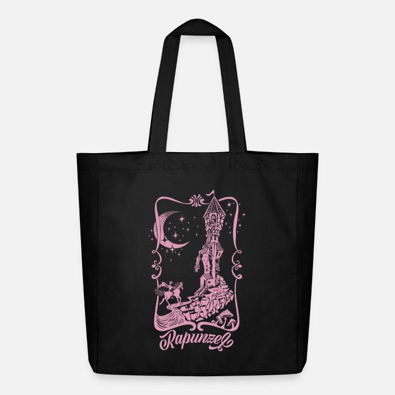 Rapunzel Turm Pink Silhouette - Midweight recycelter Stoffbeutel von Stanley/Stella - Schwarz