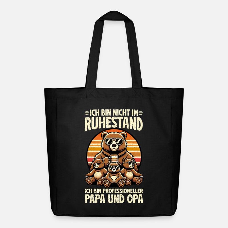 Ich Bin Nicht Im Ruhestand Ich Bin Papa Und Opa - Midweight recycelter Stoffbeutel von Stanley/Stella - Schwarz