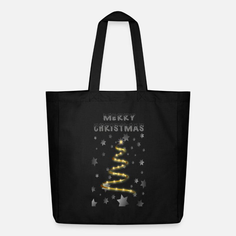 Arbre de Noël doré - Tote bag Stanley/Stella Midweight recyclé - noir