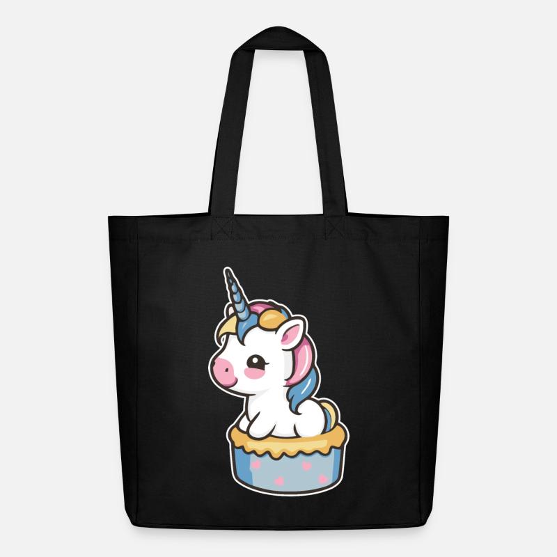 Einhorn Torte - Midweight recycelter Stoffbeutel von Stanley/Stella - Schwarz