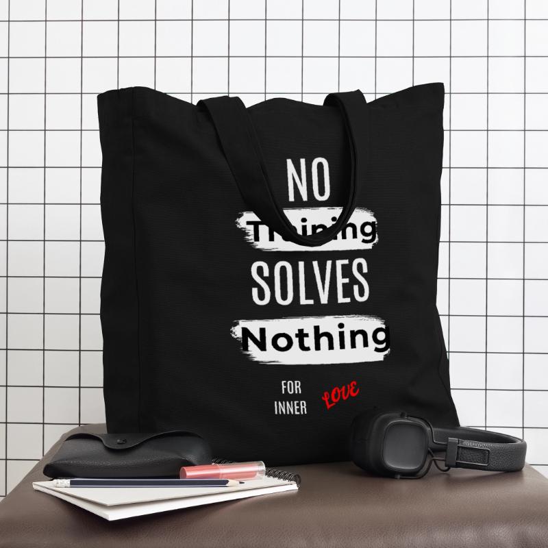 Inspirational No Training Solves Nothing Message Midweight Recycled Tote Bag by Stanley/Stella