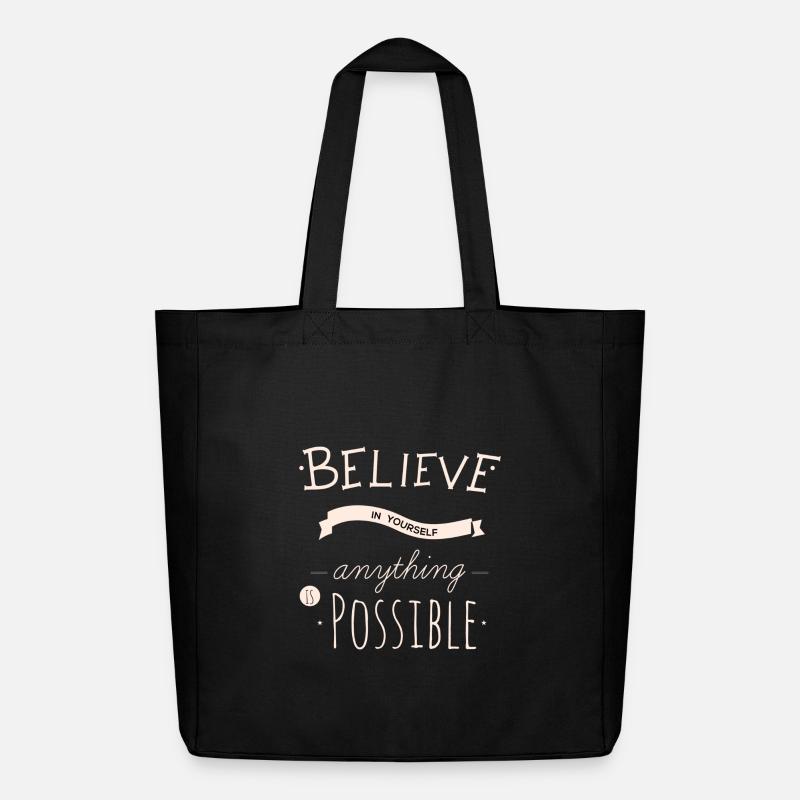 Believe in yourself anything is possible - Midweight recycelter Stoffbeutel von Stanley/Stella - Schwarz