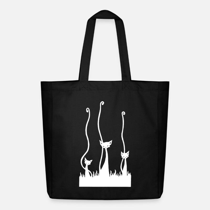 Les trois chats blancs - Tote bag Stanley/Stella Midweight recyclé - noir