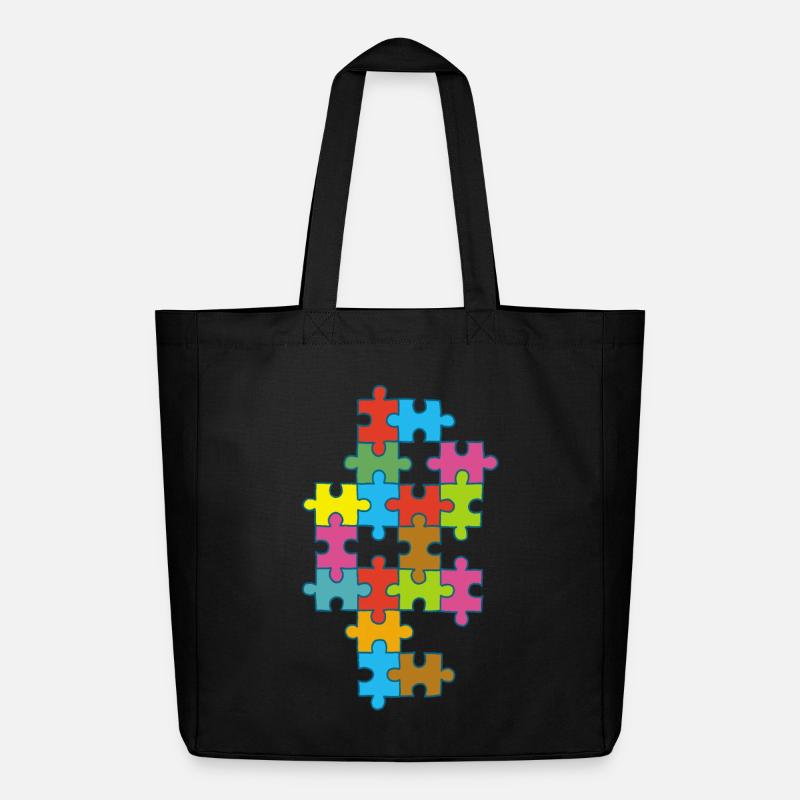 puzzle incomplet multicolore - Tote bag Stanley/Stella Midweight recyclé - noir