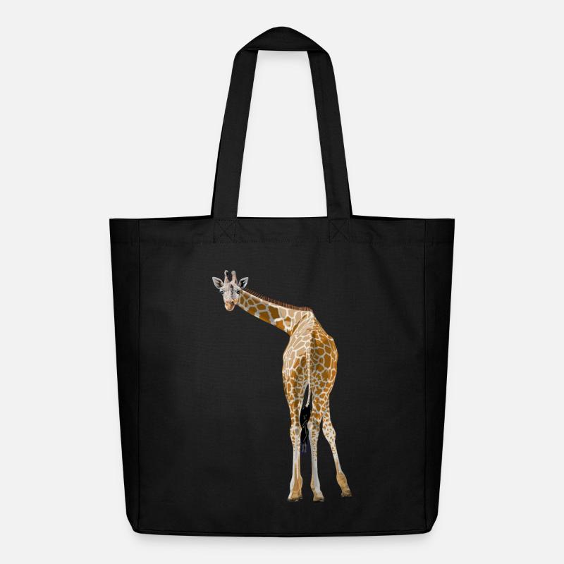 Giraffe grüßt aus der Savanne - Midweight recycelter Stoffbeutel von Stanley/Stella - Schwarz