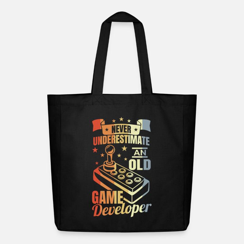 Game Developer Grandpa - Midweight Recycled Tote Bag by Stanley/Stella - black