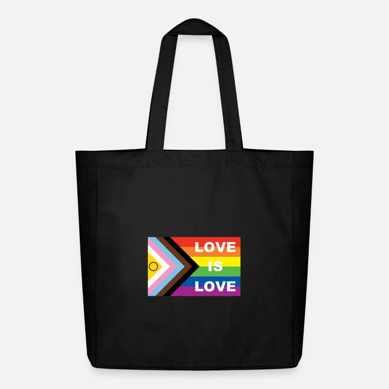 LOVE IS LOVE - Midweight recycelter Stoffbeutel von Stanley/Stella - Schwarz