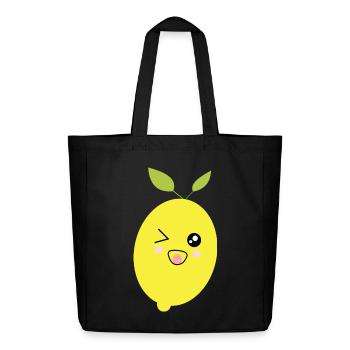 Citron, Citron vert, Citron vert, Fruits, Fruits, Végétalien - Tote bag Stanley/Stella Midweight recyclé - noir - Devant