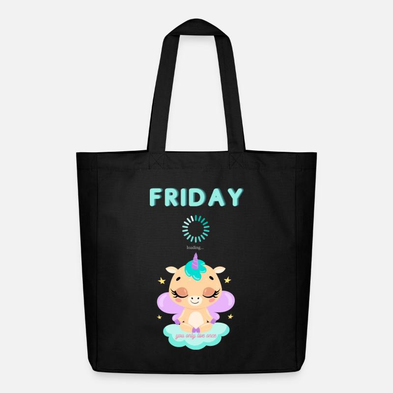 Friday loading, you only live once,Weekend - Midweight recycelter Stoffbeutel von Stanley/Stella - Schwarz