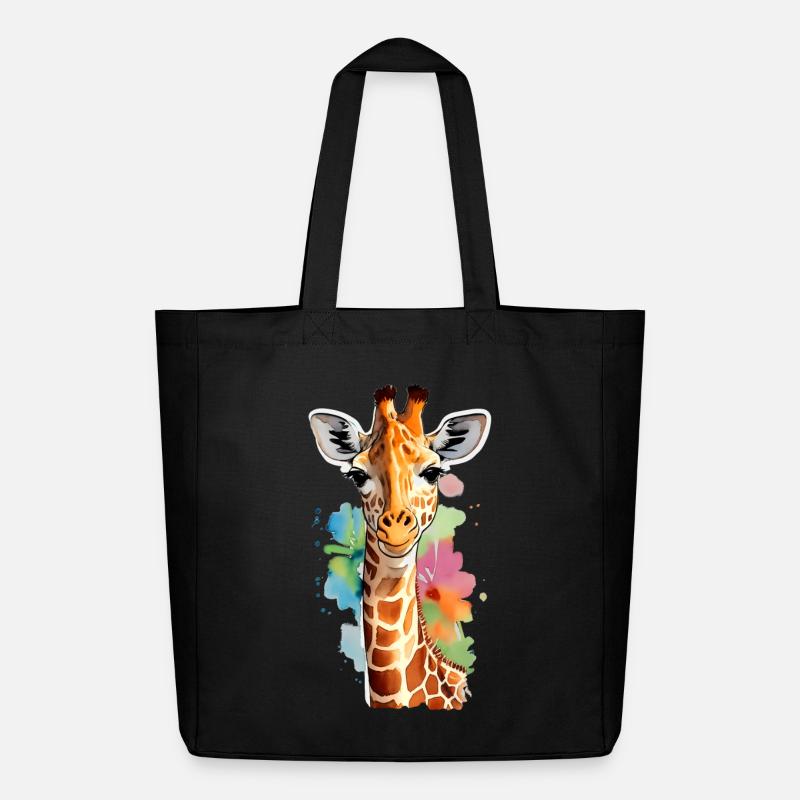 Giraffe - Midweight recycelter Stoffbeutel von Stanley/Stella - Schwarz