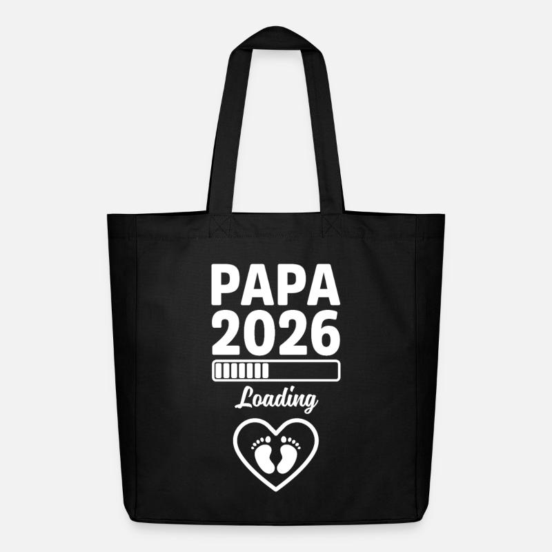 Papa 2026 Loading Dad Vater Vatertag Geschenk - Midweight recycelter Stoffbeutel von Stanley/Stella - Schwarz