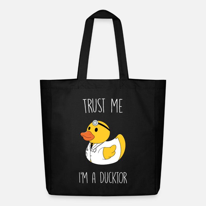 Trust me I'm a Ducktor - Midweight recycelter Stoffbeutel von Stanley/Stella - Schwarz