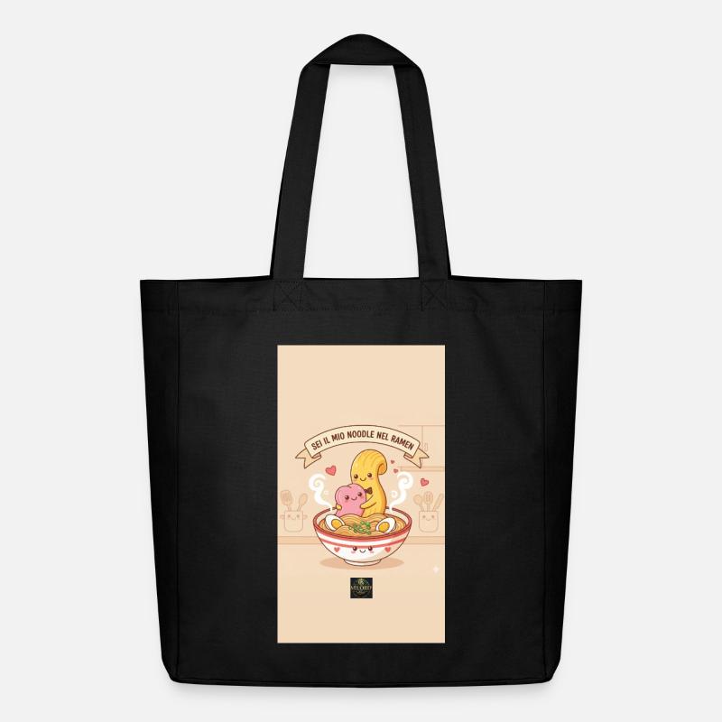 Leckere Threads Ramen - Midweight recycelter Stoffbeutel von Stanley/Stella - Schwarz