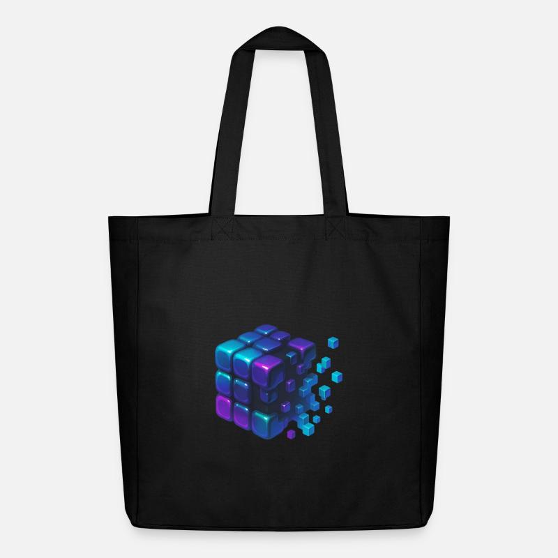Digital Cube Explosion - Midweight recycelter Stoffbeutel von Stanley/Stella - Schwarz