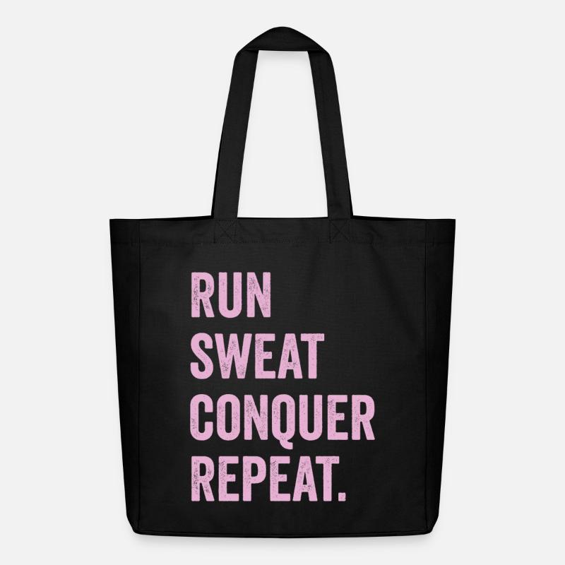 Courir. Sueur. Conquérir. Répéter. - Tote bag Stanley/Stella Midweight recyclé - noir