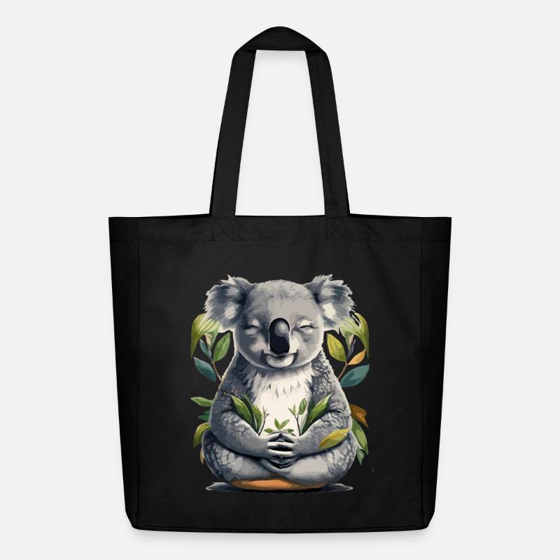 Koala Meditation - Midweight recycelter Stoffbeutel von Stanley/Stella - Schwarz