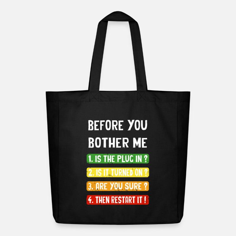 Computer Checklist - Midweight Recycled Tote Bag by Stanley/Stella - black