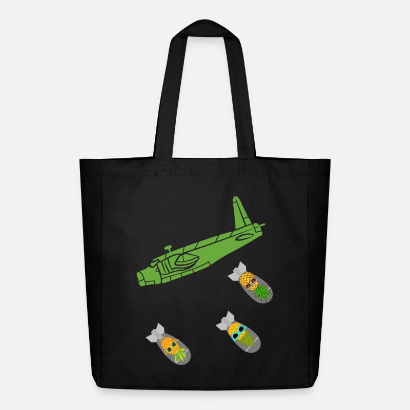 Green Pineapple Bomb Flugzeug - Midweight recycelter Stoffbeutel von Stanley/Stella - Schwarz