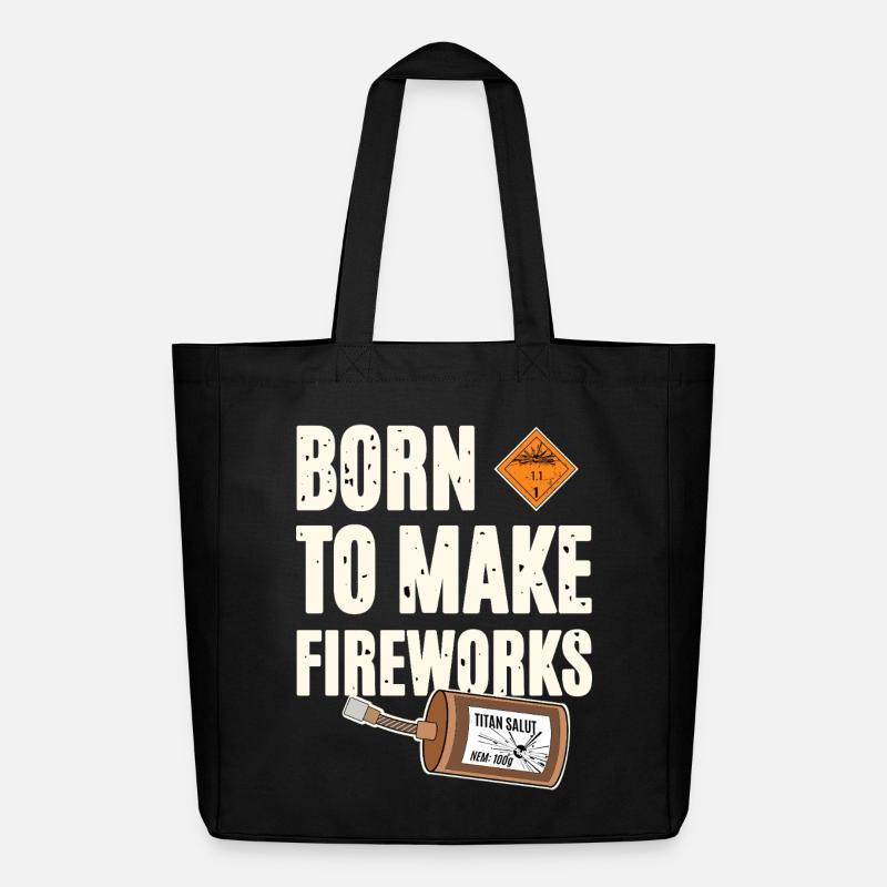 Born To Make Fireworks - Midweight recycelter Stoffbeutel von Stanley/Stella - Schwarz