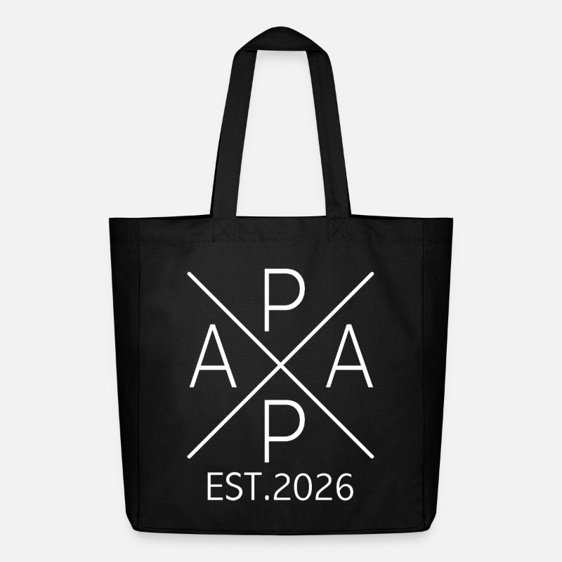 Papa 2026 Stolzer Papa Est 2026 - Midweight recycelter Stoffbeutel von Stanley/Stella - Schwarz