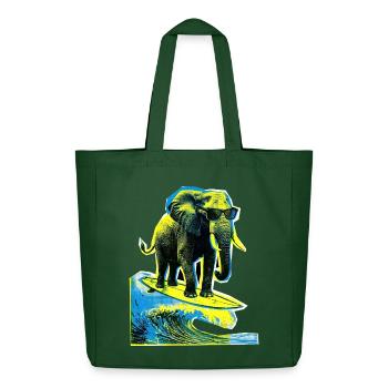 Elefant Surfer - Midweight recycelter Stoffbeutel von Stanley/Stella - Flaschengrün - Vorne