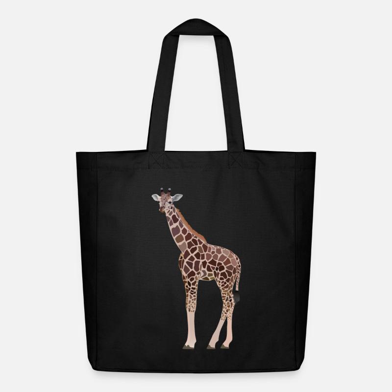 Gina, Giraffe - Midweight recycelter Stoffbeutel von Stanley/Stella - Schwarz