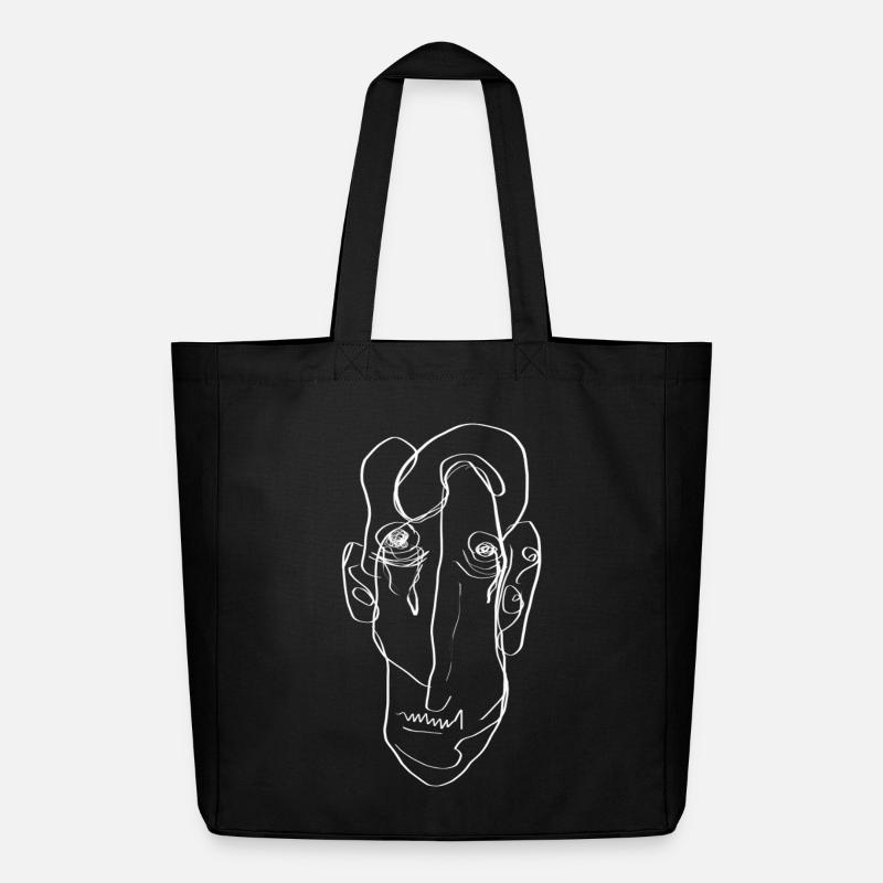 Face abstraite - Tote bag Stanley/Stella Midweight recyclé - noir