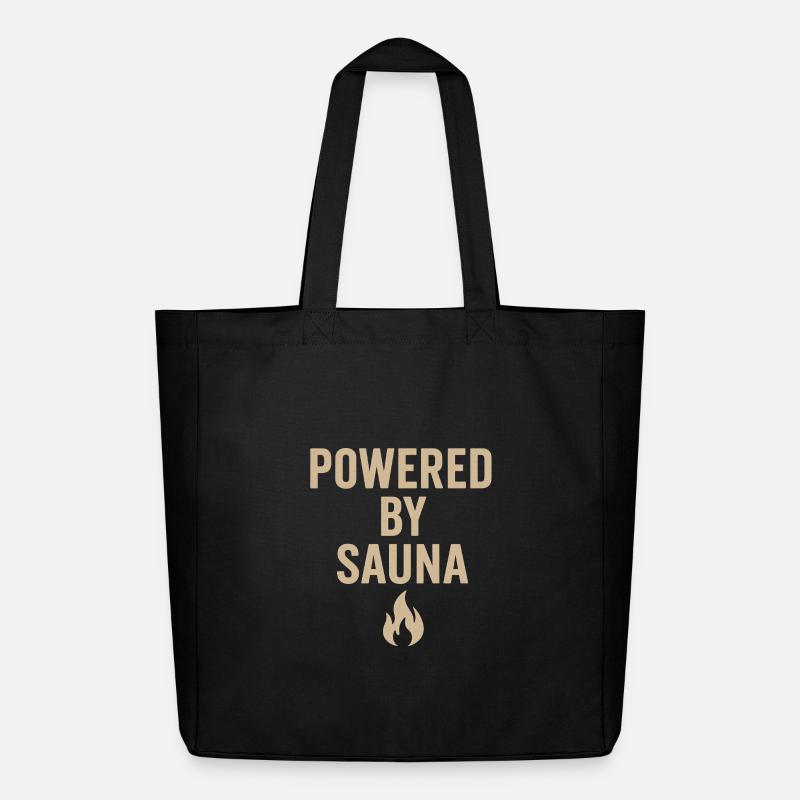Powerful Sauna Statement Design - Midweight Recycled Tote Bag by Stanley/Stella - black