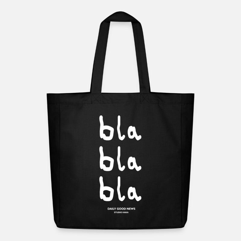 bla bla bla-dgn - Midweight recycelter Stoffbeutel von Stanley/Stella - Schwarz