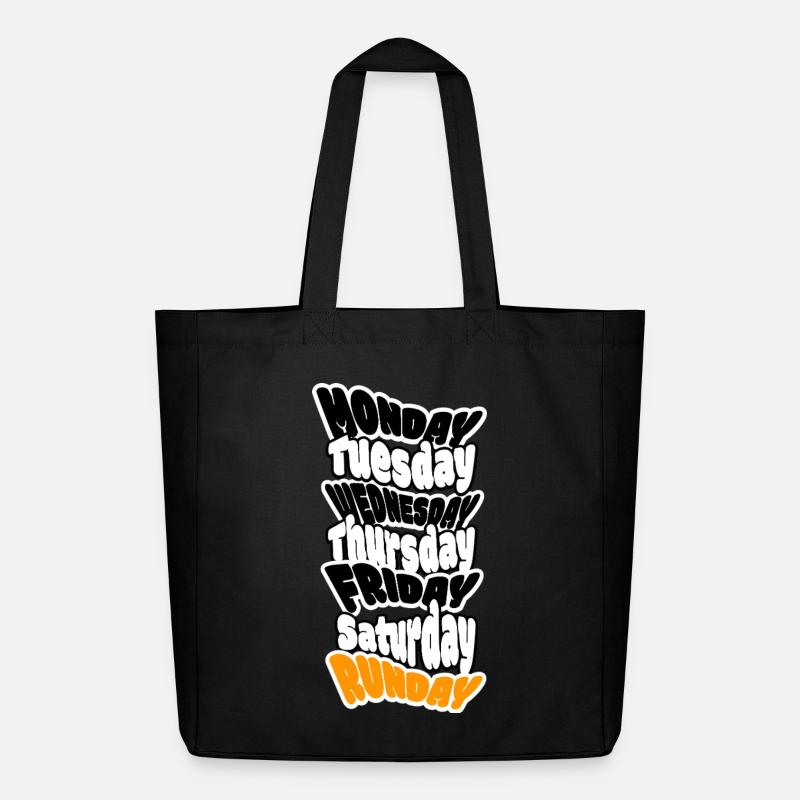 LE DIMANCHE, C’EST LE JOUR DE LA COURSE. Longue course ou grasse matinée ? - Tote bag Stanley/Stella Midweight recyclé - noir