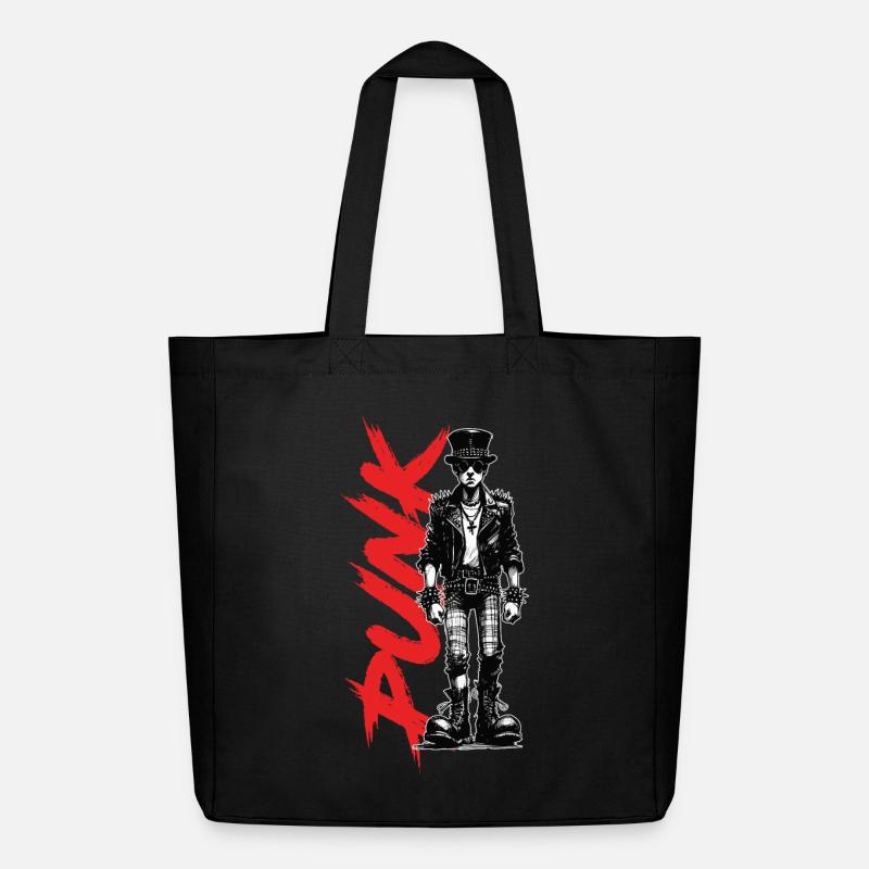 Punks with a hat - Midweight Recycled Tote Bag by Stanley/Stella - black