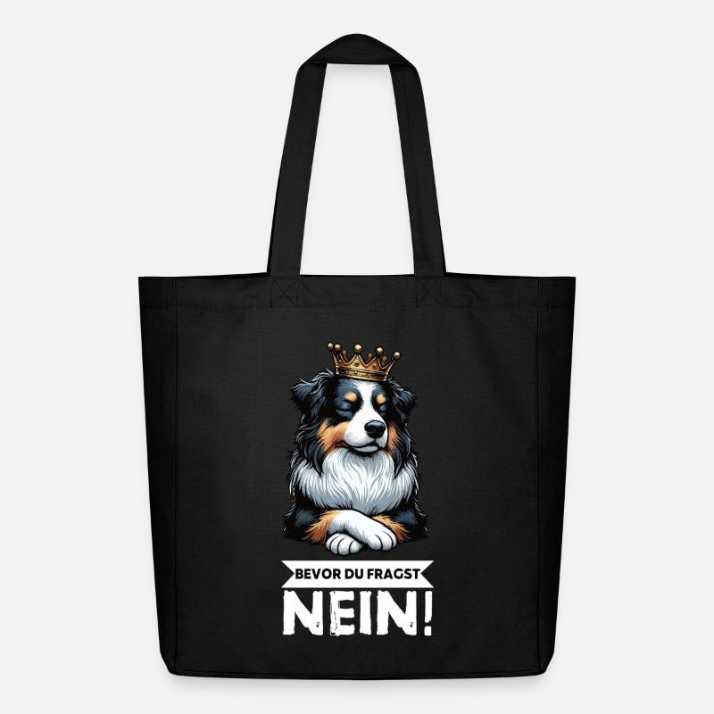 Bevor Du Fragst Australian Shepherd Aussie Aussie - Midweight recycelter Stoffbeutel von Stanley/Stella - Schwarz