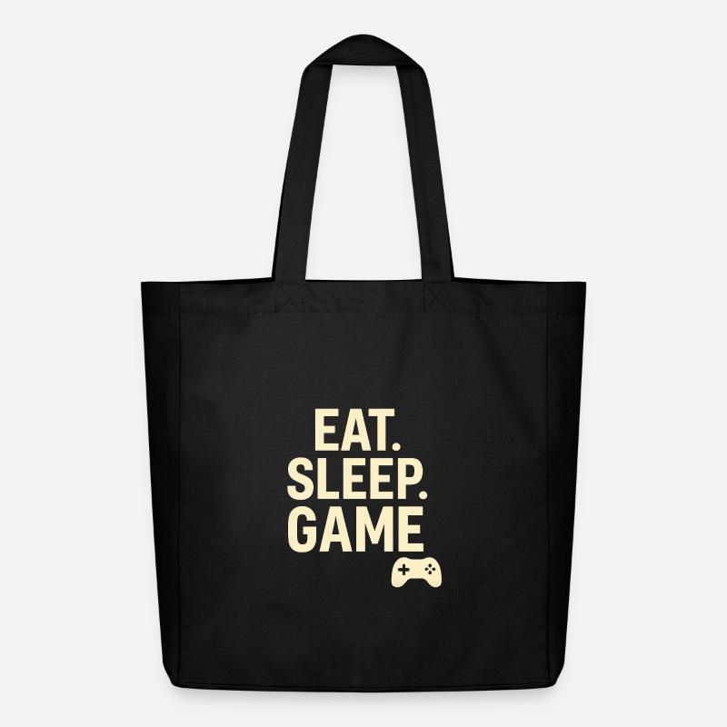 Eat Sleep Game Controller - Midweight Recycled Tote Bag by Stanley/Stella - black