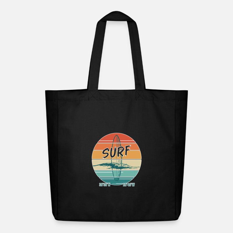 Retro Surf Vibes Vintage Surf Design - Midweight recycelter Stoffbeutel von Stanley/Stella - Schwarz