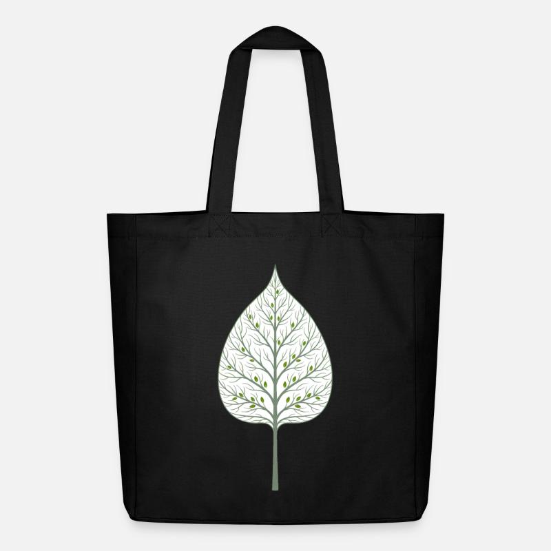 Verborgener Baum im Blatt - Midweight recycelter Stoffbeutel von Stanley/Stella - Schwarz