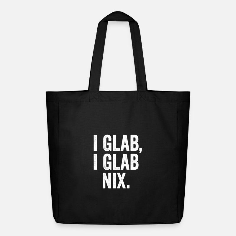 I GLAB I GLAB NIX Typo Design - Midweight recycelter Stoffbeutel von Stanley/Stella - Schwarz
