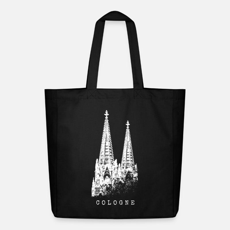 Kölner Dom Cologne Vintage Silhouette Köln Skyline - Midweight recycelter Stoffbeutel von Stanley/Stella - Schwarz