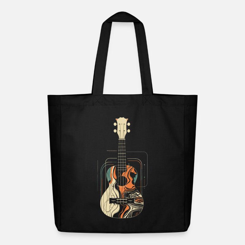 Ukulele Grafik - Midweight recycelter Stoffbeutel von Stanley/Stella - Schwarz