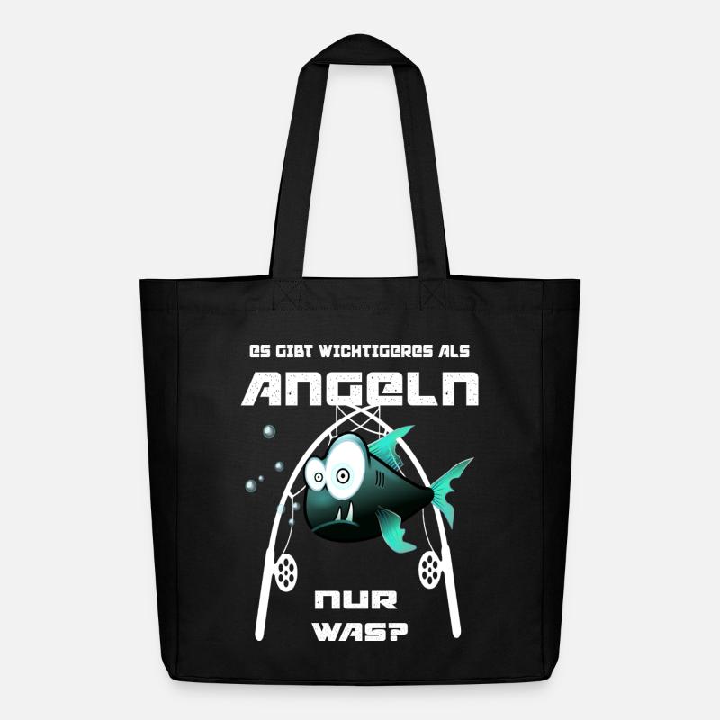 Lustiger Angler Spruch - Midweight recycelter Stoffbeutel von Stanley/Stella - Schwarz
