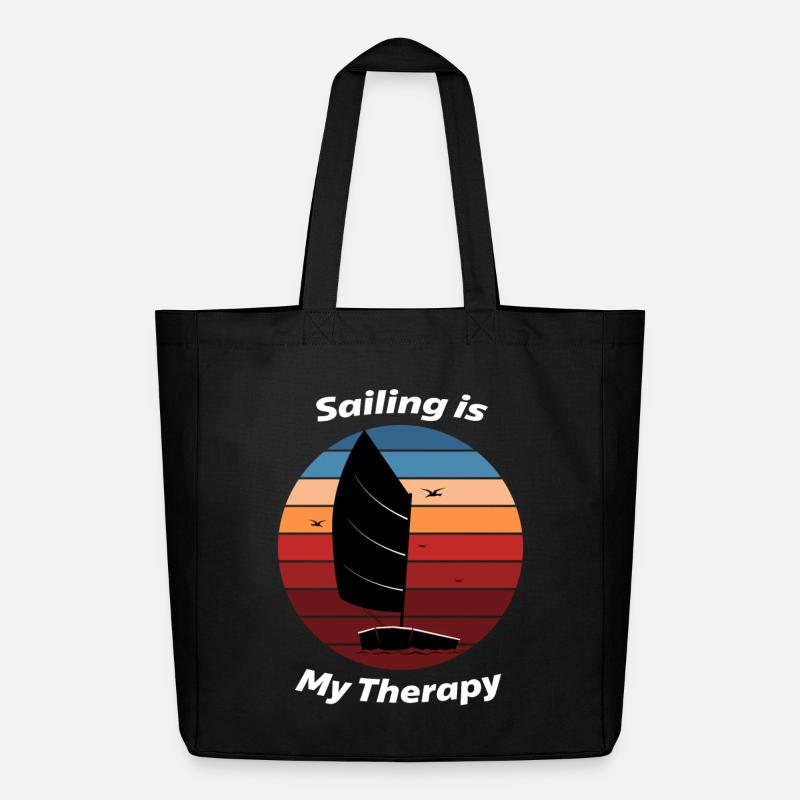 Sailing is my Therapy | Sailing T-Shirt Design - Midweight recycelter Stoffbeutel von Stanley/Stella - Schwarz