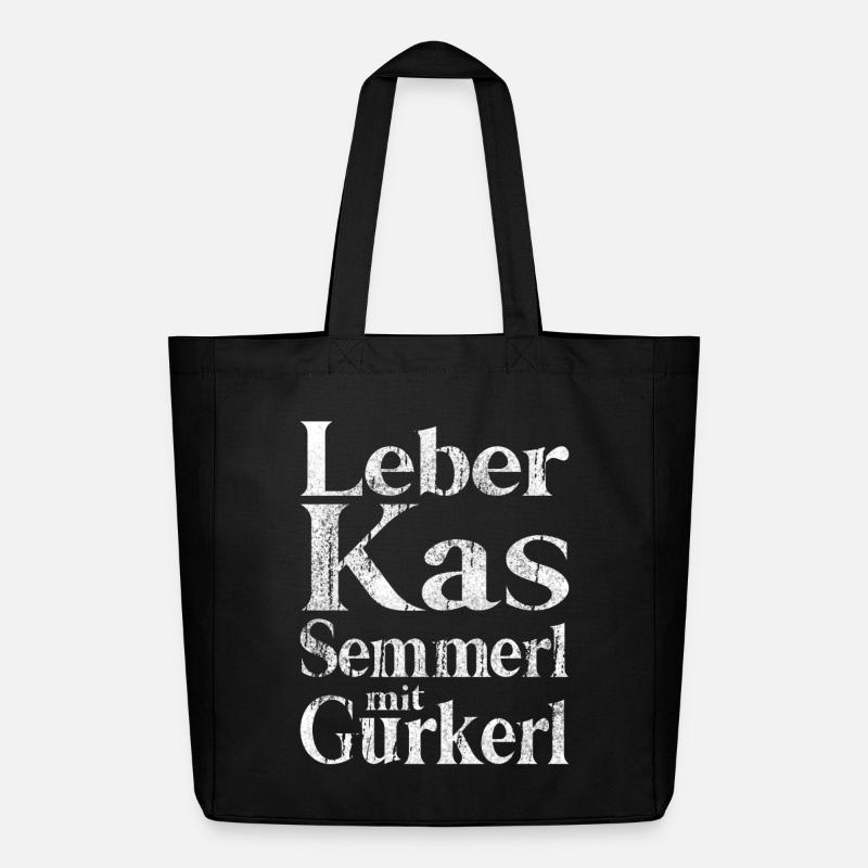 Leberkäs Semmerl with gherkins – dialect - Midweight Recycled Tote Bag by Stanley/Stella - black
