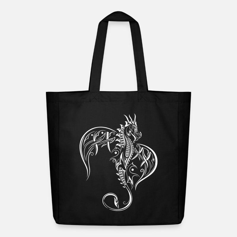 Drache Fantasy Feuerdrache - Midweight recycelter Stoffbeutel von Stanley/Stella - Schwarz
