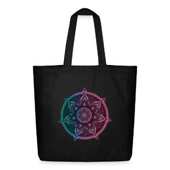 Mandala Symbolischer Kompass – Ornament Illustrati - Midweight recycelter Stoffbeutel von Stanley/Stella - Schwarz - Vorne
