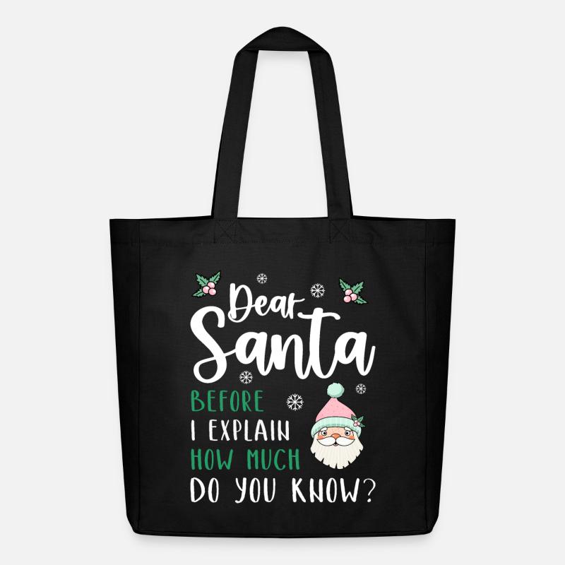 Cher Père Noël, avant que je vous explique, Que savez-vous ? - Tote bag Stanley/Stella Midweight recyclé - noir