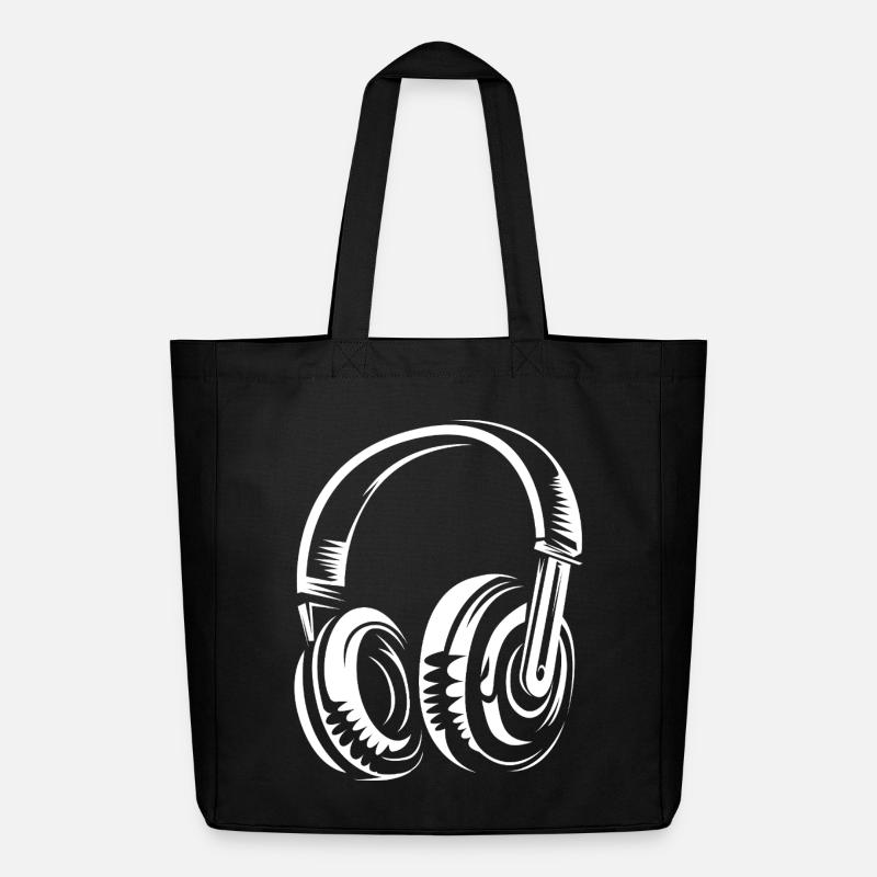 Kopfhörer Illustration - Musiker DJs und Beats - Midweight recycelter Stoffbeutel von Stanley/Stella - Schwarz