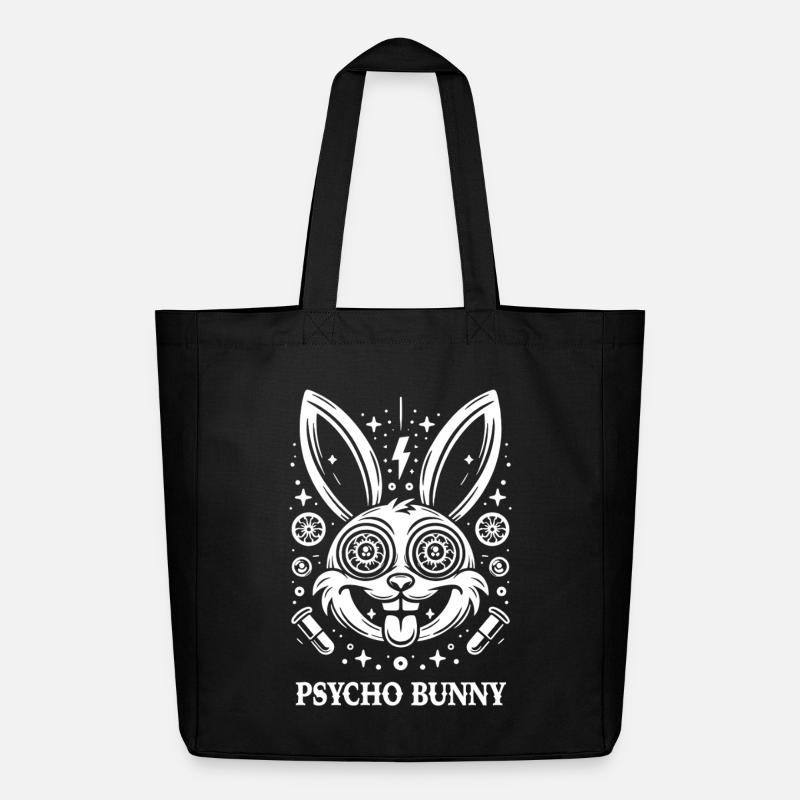 Psycho Bunny Neon Psychedelia - Midweight recycelter Stoffbeutel von Stanley/Stella - Schwarz
