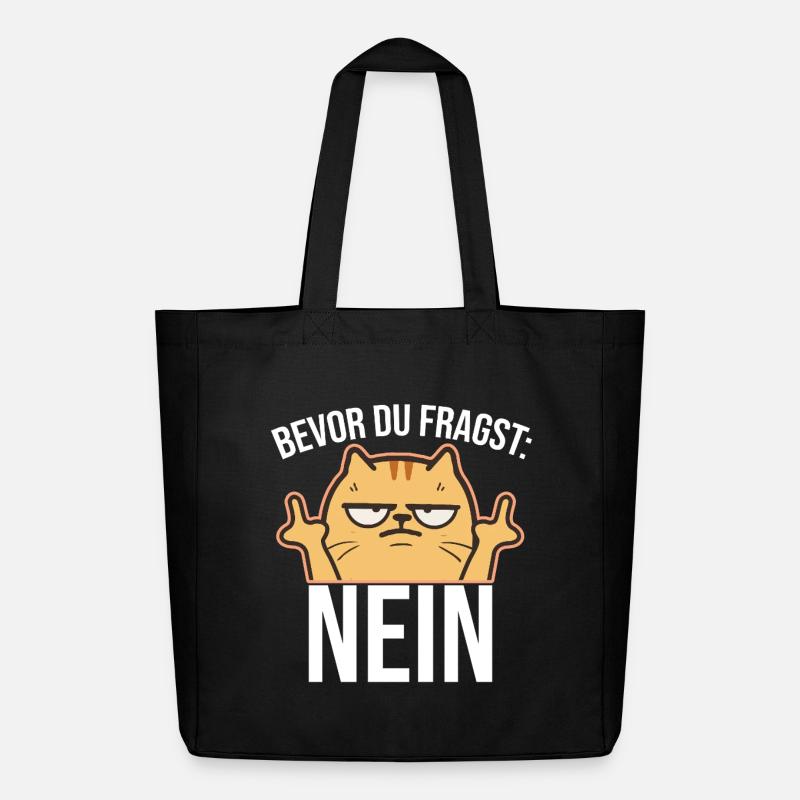 Mittelfinger Katze  - Midweight recycelter Stoffbeutel von Stanley/Stella - Schwarz